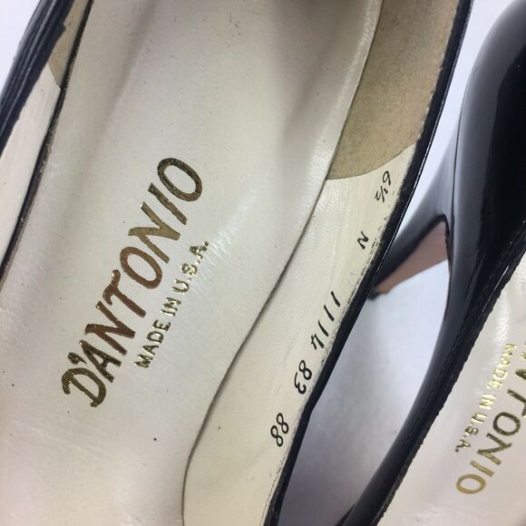Vintage D’Antonio Luxury High Heels Size 6.5 N Black Cream Pointed Toe Pumps - Picture 7 of 10